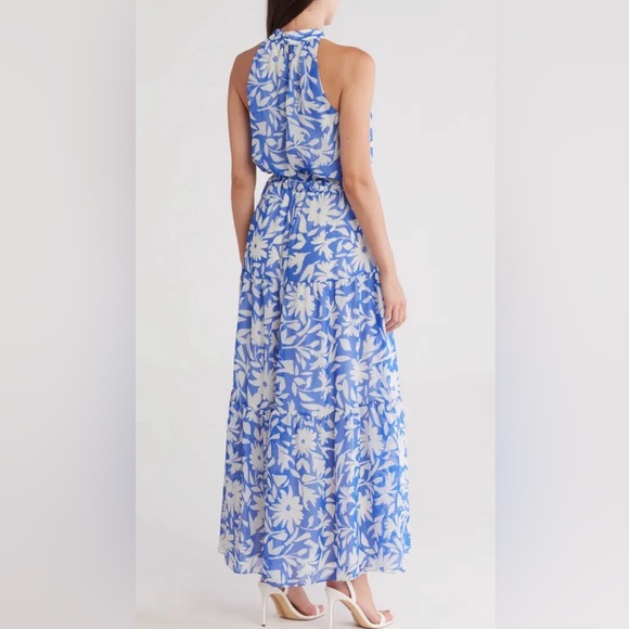 NWT Donna Ricco Floral Sleeveless Tiered Chiffon Maxi Dress - Picture 2 of 10